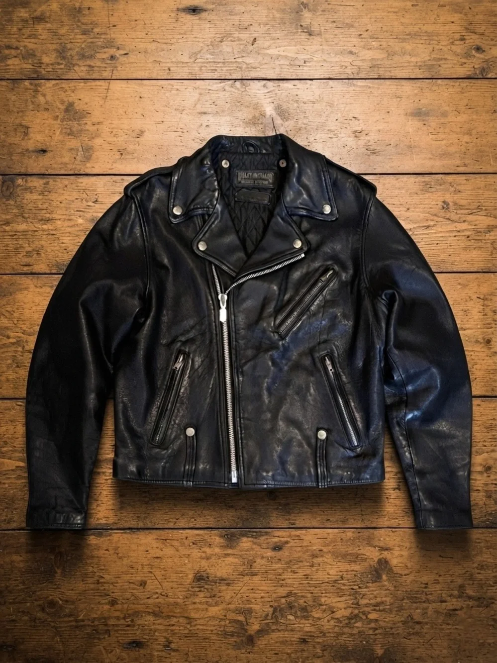 Vintage Harley-Davidson Leather Jacket Black 80s American Cowhide Bikercore 46R